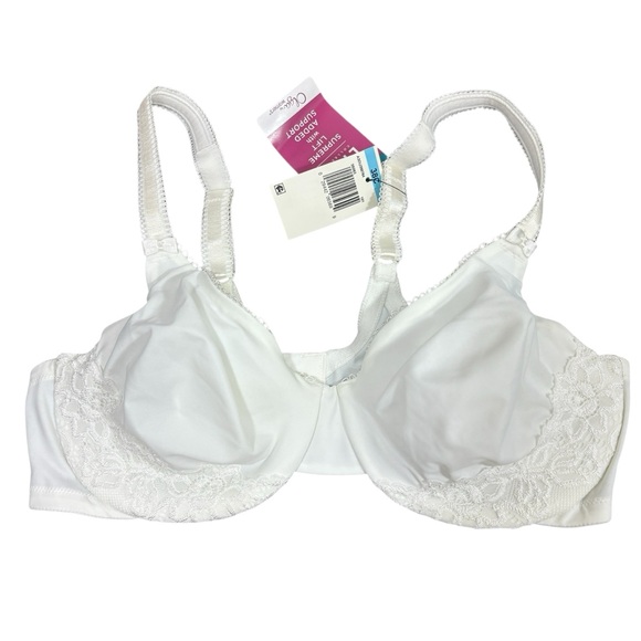 Olga NWT White Luxury Lift Full Figure Underwire Bra 35063 38C - Picture 3 of 6